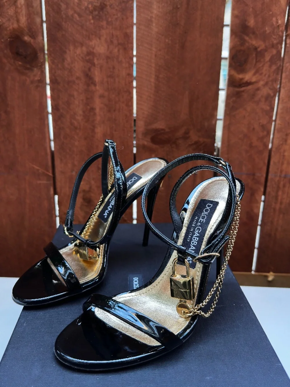 Dolce & Gabbana Keira black patent leather sandals